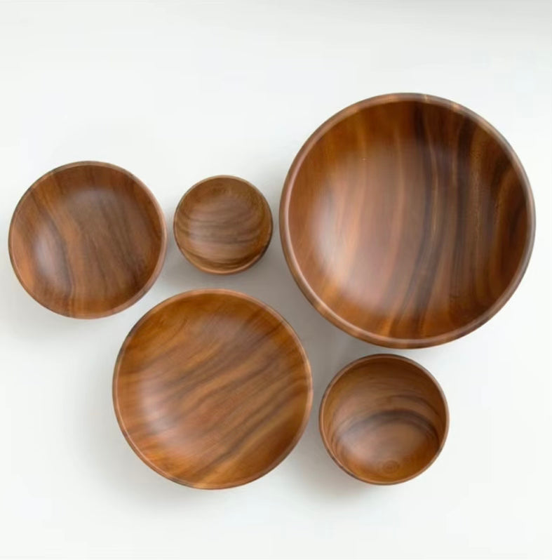 Premium Acacia Wooden Bowl Set
