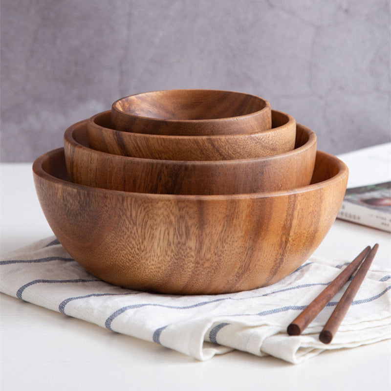 Premium Acacia Wooden Bowl Set